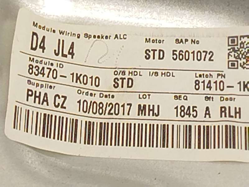 Recambio de elevalunas trasero izquierdo para hyundai ix20 1.6 cat referencia OEM IAM 834701K010 834501P000 3