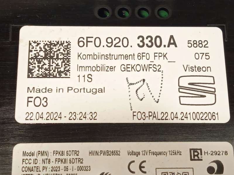 Recambio de cuadro instrumentos para seat arona (kj7, kjp) 1.0 tsi referencia OEM IAM 6F0920330A - Gris 6