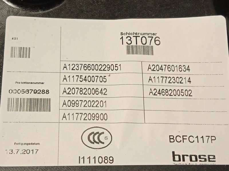 Recambio de elevalunas delantero derecho para mercedes-benz clase cla (w117) cla 200 (117.343) referencia OEM IAM A1177209900  A 4
