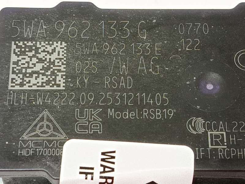 Recambio de modulo electronico para volkswagen tiguan 2,0 tig referencia OEM IAM 5WA962133G 5WA962133E 5