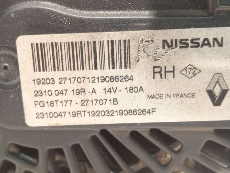 Recambio de alternador para renault megane iv hatchback (b9a/m/n_) 1.5 blue dci 115 (b9a6) referencia OEM IAM 231004719R  FG18T1 - Blanco 4