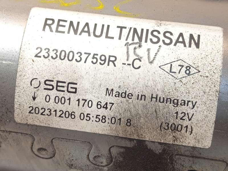Recambio de motor arranque para renault megane iv hatchback (b9a/m/n_) 1.5 blue dci 115 (b9a6) referencia OEM IAM 233003759R  00 - Blanco 5