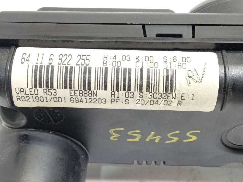 Recambio de mando climatizador para mini mini (r50, r53) cooper referencia OEM IAM 6922255 64116922255 5