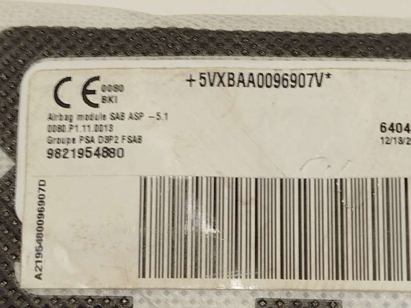 Recambio de airbag lateral izquierdo para opel corsa f (p2jo) 1.2 (68) referencia OEM IAM 9821954880 4