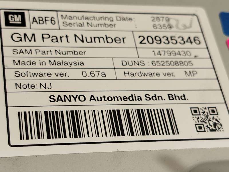 Recambio de pantalla multifuncion para chevrolet cruze (j300) 2.0 cdi referencia OEM IAM 20935346 6