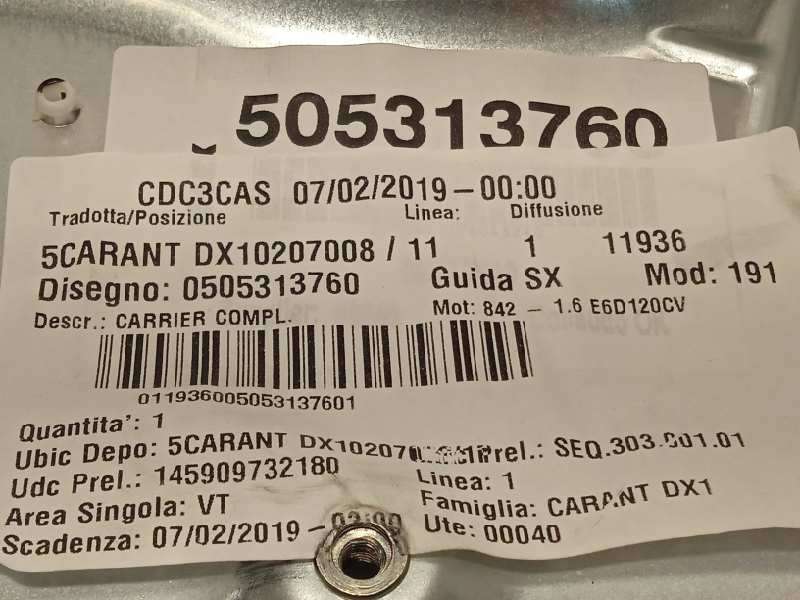 Recambio de elevalunas delantero derecho para alfa romeo giulietta (191) super (2016-) referencia OEM IAM 505313760 - Negro 4