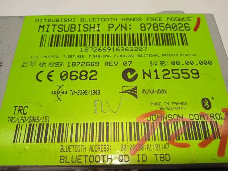 Recambio de centralita unidad control telefono para mitsubishi asx (ga0w) motion 4wd referencia OEM IAM 8785A026 - Negro 5