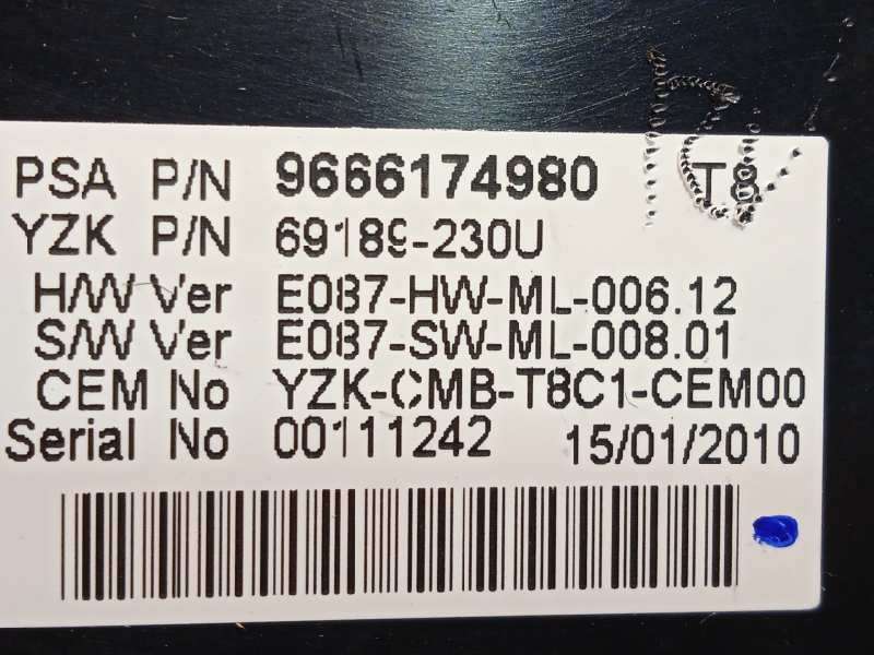 Recambio de cuadro instrumentos para peugeot 3008 confort referencia OEM IAM 9666174980 9810462780 6103Y0 6