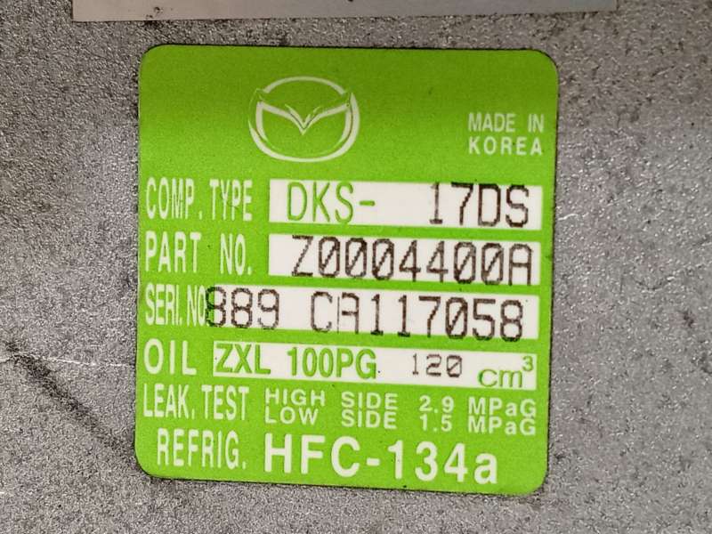 Recambio de compresor aire acondicionado para mazda 6 hatchback (gh) 2.0 mzr (ghefs) referencia OEM IAM DKS17DS GS1D61450A Z0004 - Blanco 5