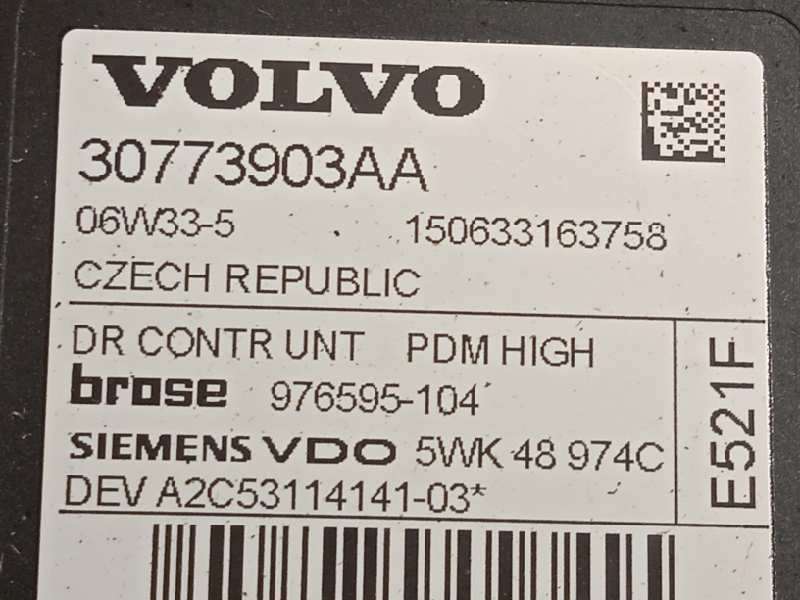 Recambio de elevalunas delantero derecho para volvo c30 referencia OEM IAM 30773903AA  1203653 3
