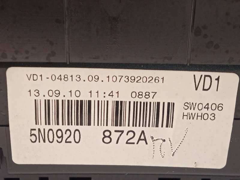 Recambio de cuadro instrumentos para volkswagen tiguan (5n1) 2.0 tdi referencia OEM IAM 5N0920872A - Negro 6