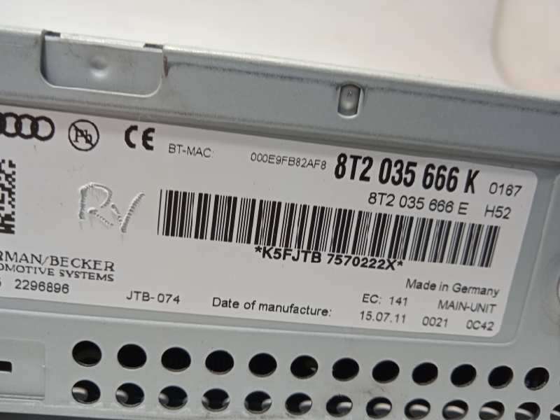 Recambio de sistema audio / radio cd para audi a5 sportback (8t) 2.0 tdi (125kw) referencia OEM IAM 8T2035666K - Negro 5