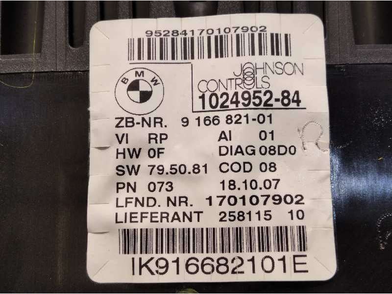 Recambio de cuadro instrumentos para bmw serie 1 berlina (e81/e87) 2.0 turbodiesel cat referencia OEM IAM 9166821 62109166821 10 - Blanco 5