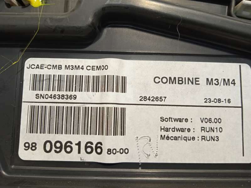 Recambio de cuadro instrumentos para citroën c-elysée exclusive referencia OEM IAM 9809616680 - Blanco 4