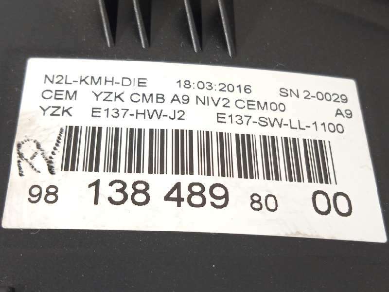 Recambio de cuadro instrumentos para peugeot 208 1.6 blue-hdi fap referencia OEM IAM 9813848980 - Blanco 6