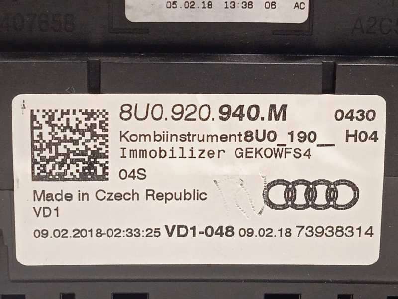 Recambio de cuadro instrumentos para audi q3 (8ug) attraction referencia OEM IAM 8U0920940M - Gris 4