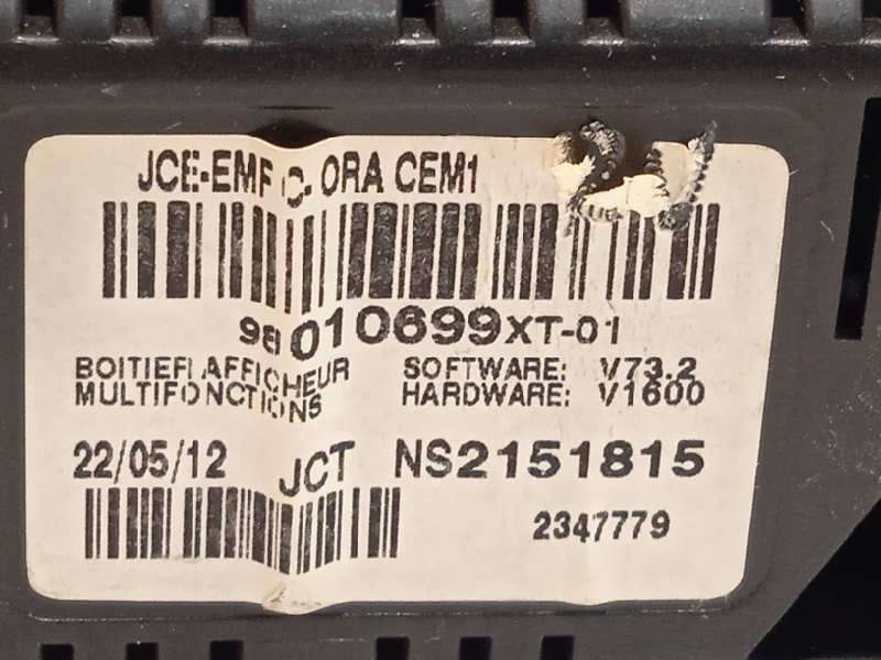 Recambio de pantalla multifuncion para citroën c3 tonic referencia OEM IAM 98010699XT - Negro 4