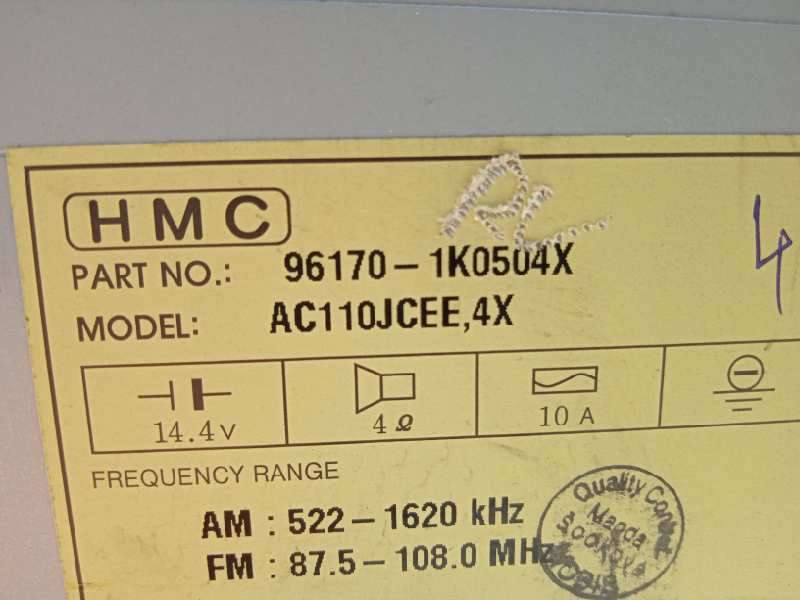 Recambio de sistema audio / radio cd para hyundai ix20 crdi cat referencia OEM IAM 961701K0504X - Rojo 7
