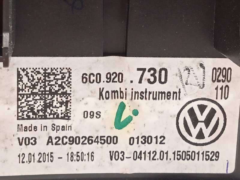 Recambio de cuadro instrumentos para volkswagen polo (6c1) trendline bluemotion referencia OEM IAM 6C0920730 - Blanco 6