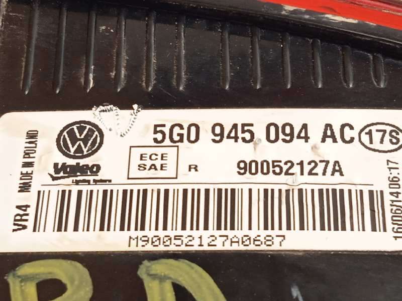 Recambio de piloto trasero derecho interior para volkswagen golf vii lim. advance bluemotion referencia OEM IAM 5G0945094AC - Blanco 7