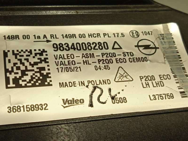 Recambio de faro izquierdo para opel mokka x referencia OEM IAM 9834008280  L375759 5