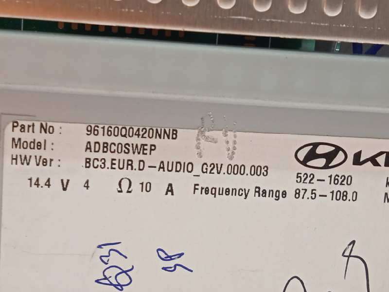 Recambio de pantalla multifuncion para hyundai i20 20 ( bc3/bi3desde 08/20 ) referencia OEM IAM 96160Q0420NNB 8