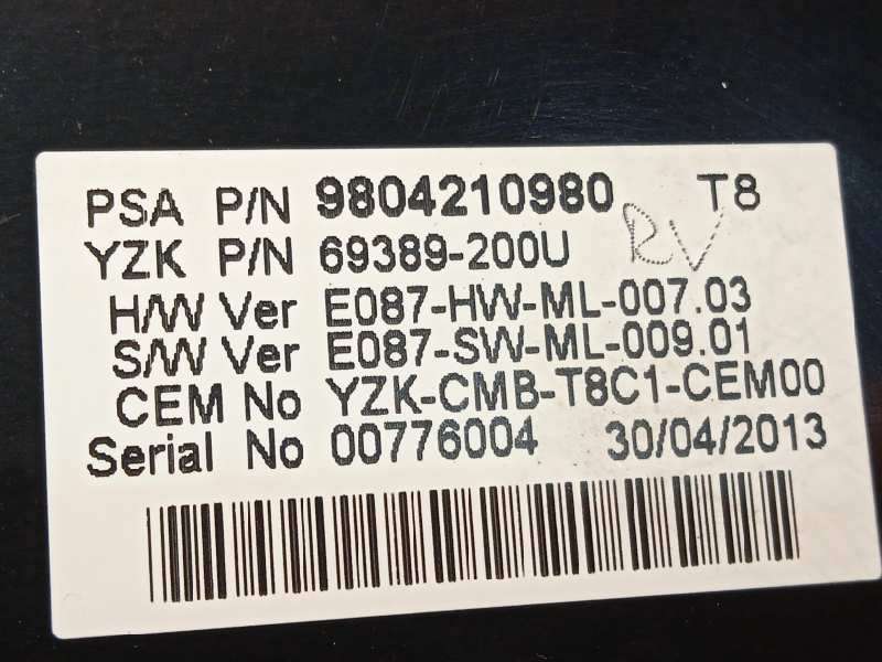 Recambio de cuadro instrumentos para peugeot 5008 active referencia OEM IAM 9804210980 - Negro 6