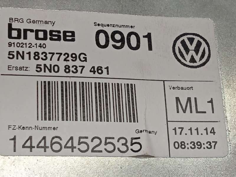 Recambio de elevalunas delantero izquierdo para volkswagen tiguan (5n2) t1 bluemotion referencia OEM IAM 5N1837729G  5N0959701G - Blanco 4