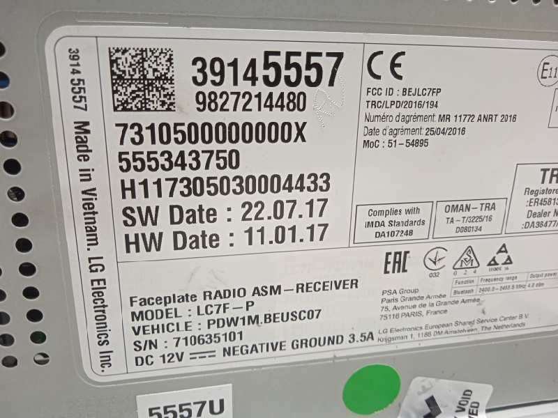 Recambio de pantalla multifuncion para opel grandland x selective referencia OEM IAM 39145557 555343750 9827214480 6