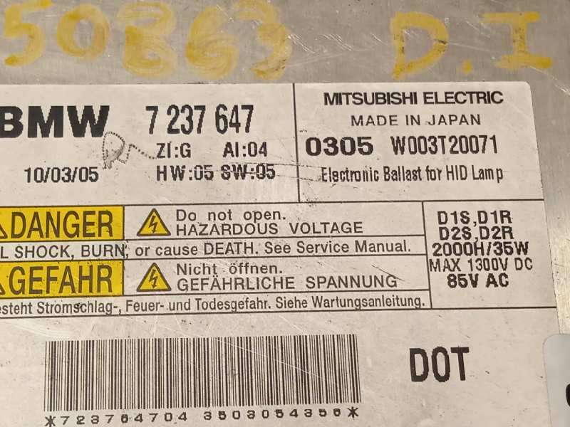 Recambio de centralita faros xenon para bmw serie 5 lim. (f10) 525d referencia OEM IAM 7237647 63117237647 W003T20071 4