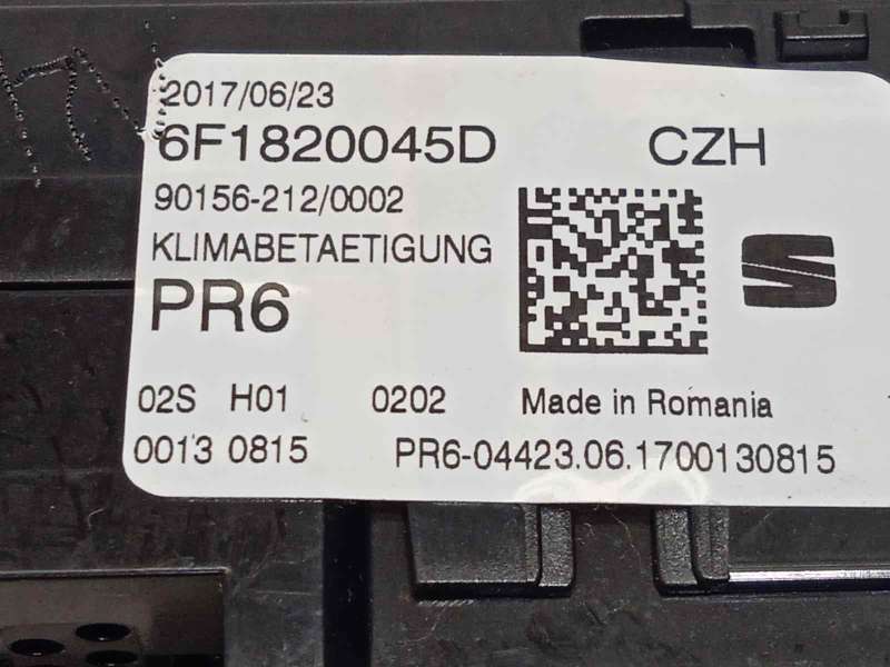 Recambio de mando calefaccion / aire acondicionado para seat ibiza (kj1) reference referencia OEM IAM 6F1820045D  6F1820045DCZH - Azul 6