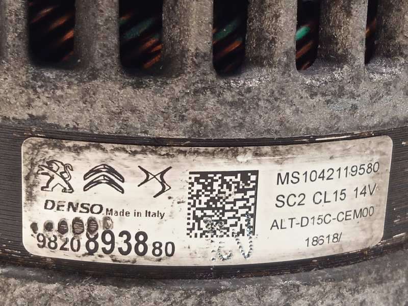 Recambio de alternador para citroën c4 cactus shine referencia OEM IAM 9820893880  MS1042119580 - Blanco 4