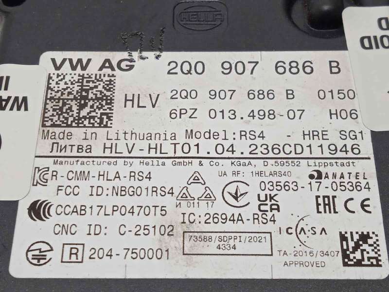 Recambio de modulo electronico para volkswagen arteon (3h8) 2.0 ltr tfsi referencia OEM IAM 2Q0907686B - Gris 3