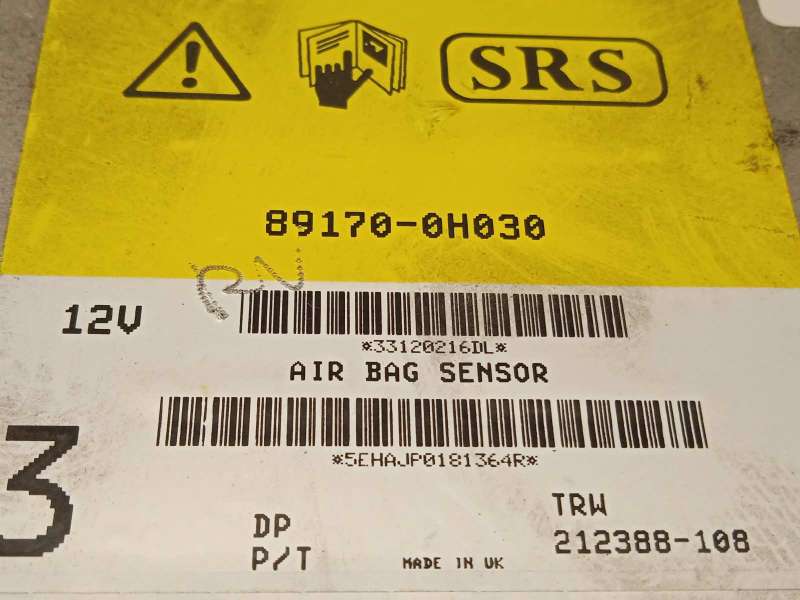 Recambio de centralita airbag para toyota aygo (kgb/wnb) 1.0 cat referencia OEM IAM 891700H030 - Blanco 4