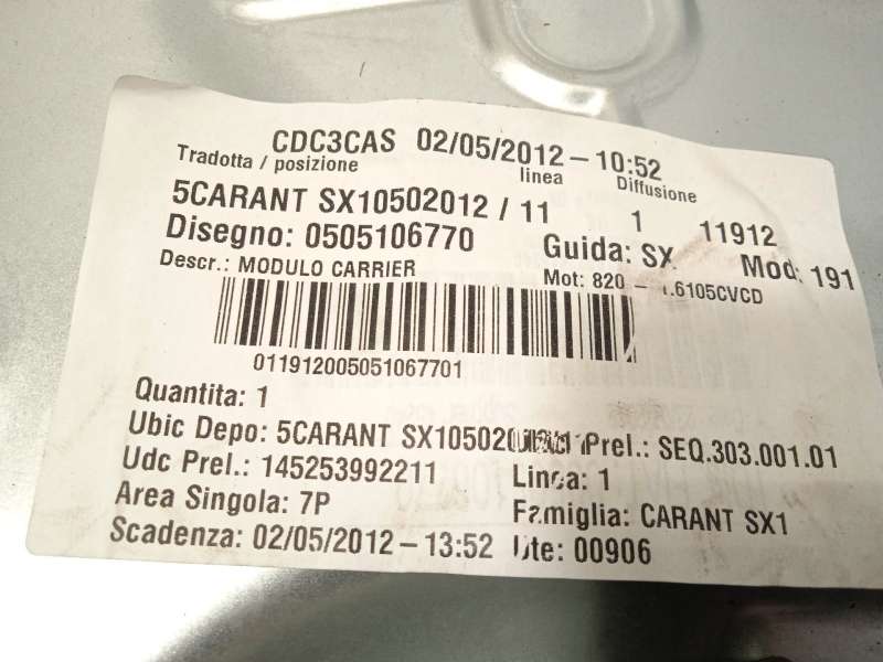 Recambio de elevalunas delantero izquierdo para alfa romeo giulietta (191) progression referencia OEM IAM 505106770 - Blanco 5