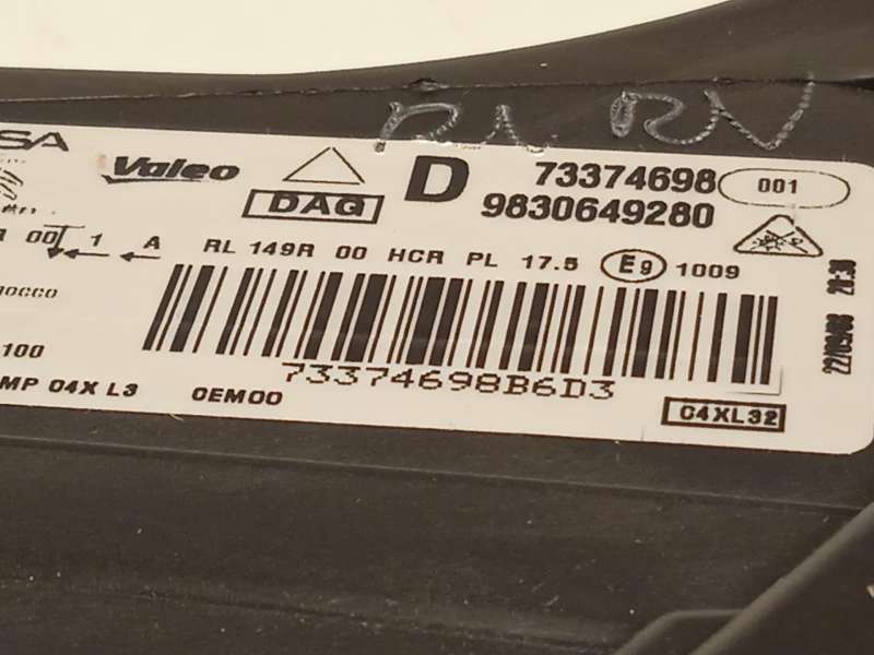Recambio de faro derecho para citroën c4 iii 1.2 referencia OEM IAM 9830649280  73374698 6