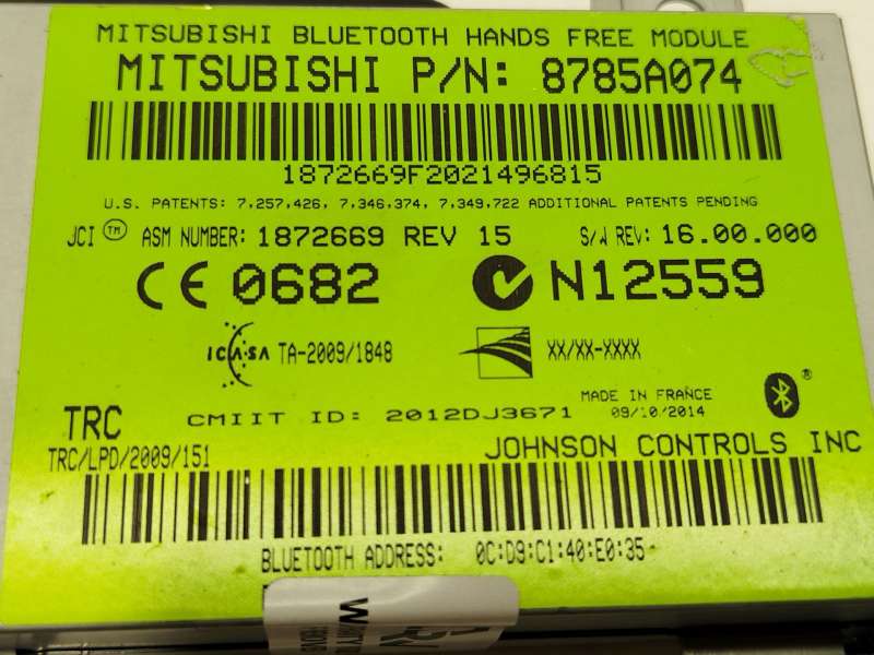 Recambio de modulo electronico para mitsubishi outlander iii (gg_w, gf_w, zj, zl, zk) 2.0 hybrid 4wd (gg2w) referencia OEM IAM 8 5