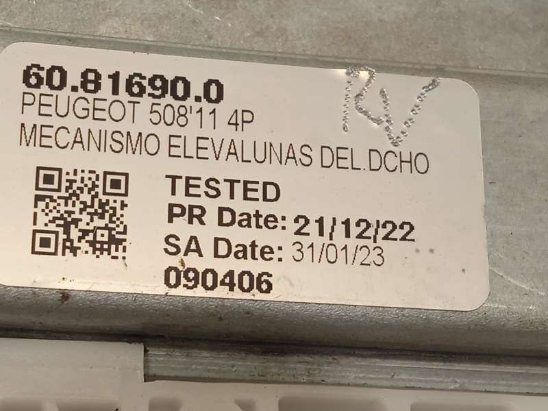 Recambio de elevalunas delantero derecho para peugeot 508 sw i (8e_) 2.0 hdi referencia OEM IAM 60816900 9688808180 - Negro 4