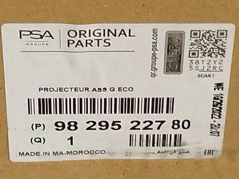 Recambio de faro izquierdo para opel corsa f (p2jo) 1.2 (68) referencia OEM IAM 9829522780  354261827 8
