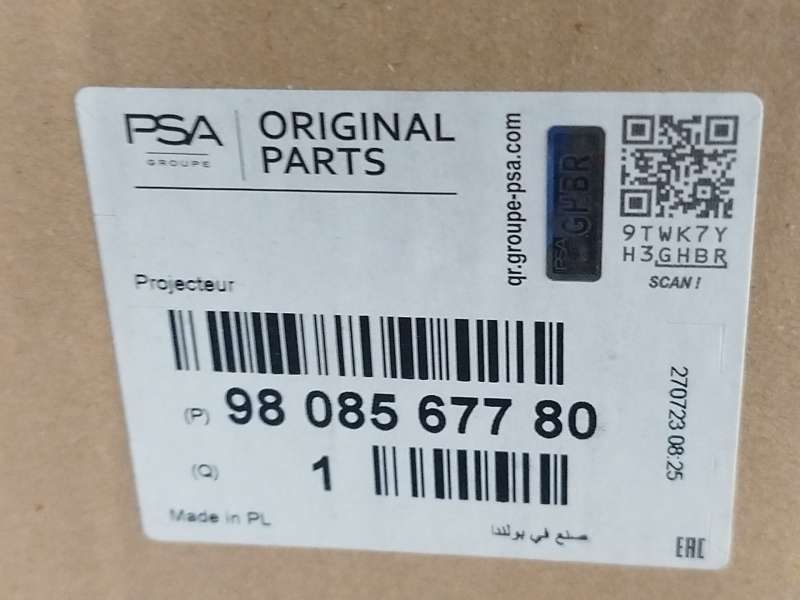 Recambio de faro izquierdo para citroën jumpy fugón confort xl referencia OEM IAM 9808567780 7