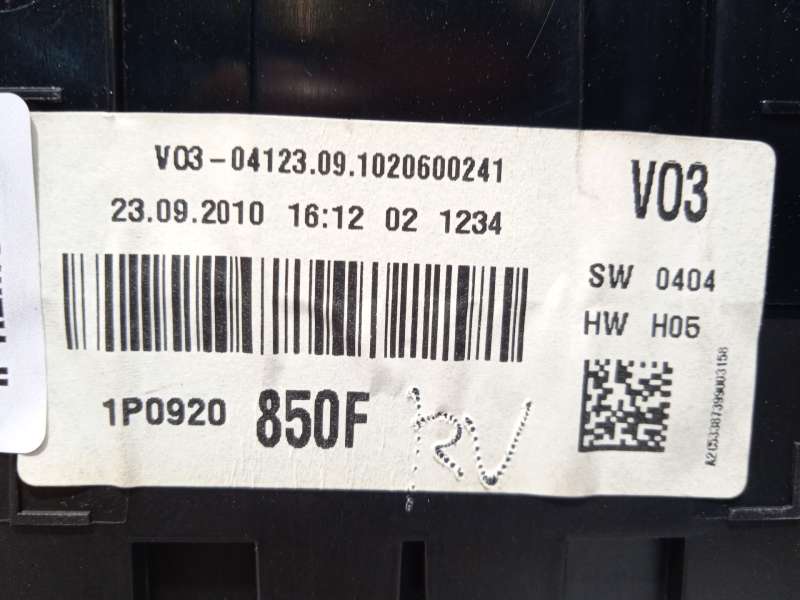 Recambio de cuadro instrumentos para seat altea (5p1) 1.4 16v tsi referencia OEM IAM 1P0920850F - Gris 6