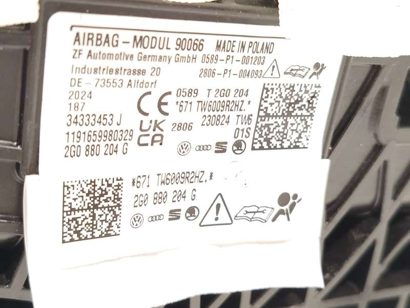 Recambio de airbag delantero derecho para volkswagen taigo (cs1) 1.5 tsi referencia OEM IAM 2G0880204G - Blanco 4