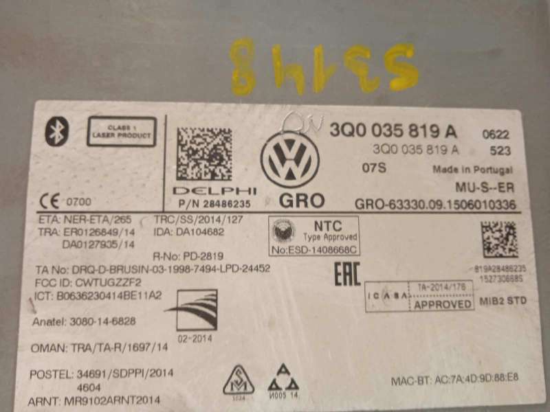 Recambio de sistema navegacion gps para volkswagen golf vii lim. advance bluemotion tech. referencia OEM IAM 3Q0035819A - Gris 5
