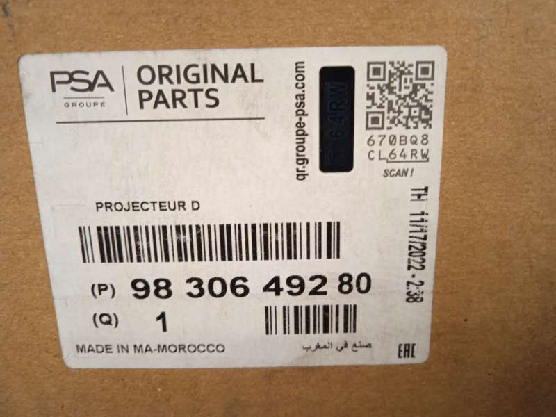 Recambio de faro derecho para citroën c4 iii 1.2 referencia OEM IAM 9830649280  73374698 9
