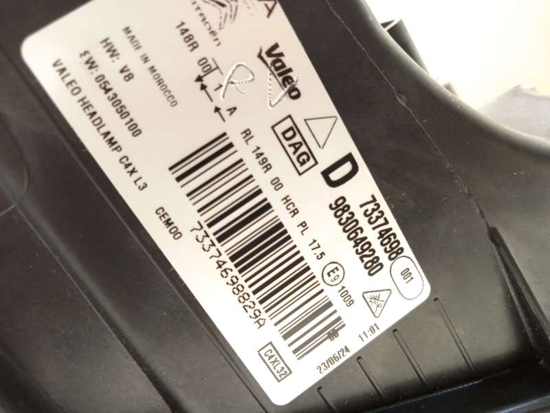 Recambio de faro derecho para citroën c4 iii 1.2 referencia OEM IAM 9830649280  73374698 7