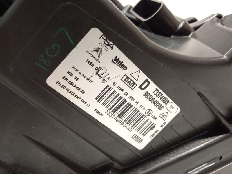 Recambio de faro derecho para citroën c4 iii 1.2 referencia OEM IAM 9830649280  73374698 7