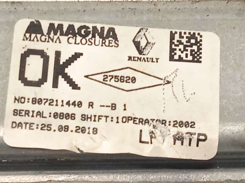 Recambio de elevalunas delantero izquierdo para dacia sandero ii (b8_) 1.0 sce 75 (b8jc, b8jd) referencia OEM IAM 807211440R - Blanco 4