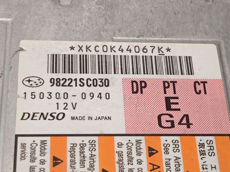 Recambio de centralita airbag para subaru forester s12 2.0 diesel cat referencia OEM IAM 98221SC030  1503000941 - Blanco 4