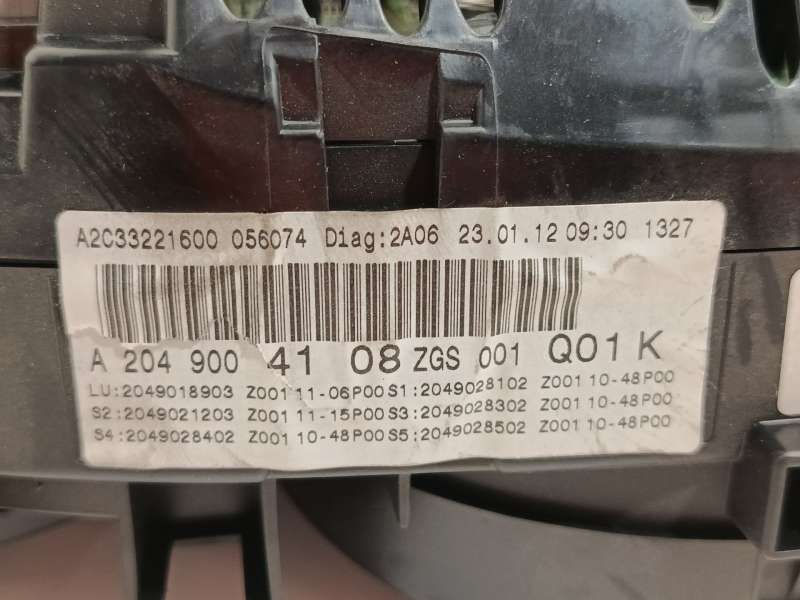 Recambio de cuadro instrumentos para mercedes-benz clase c (w204) c 220 cdi (204.002) referencia OEM IAM A2049004108ZGS  A2C3322 - Negro 7