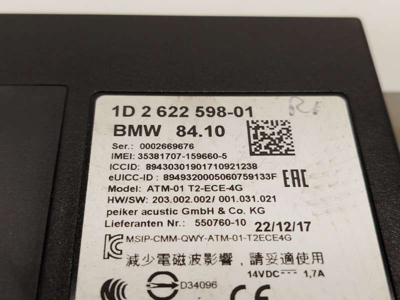 Recambio de modulo electronico para bmw 1 (f20) 116 d referencia OEM IAM 84102622598 2622598 - Negro 5